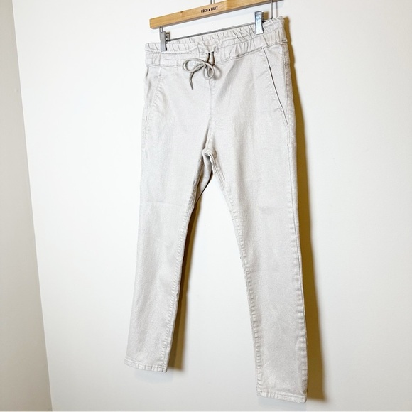 Bevy Flog Shely Metallic Champagne Snake Reptile Print Drawstring Pants 29 - Picture 2 of 13